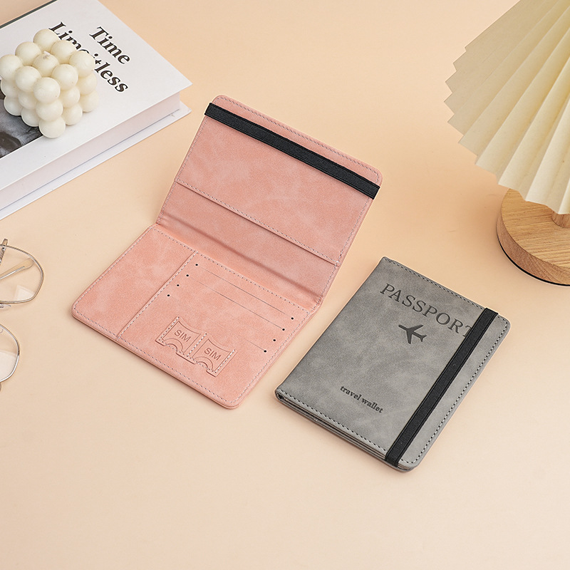 Bolsa de pasaporte de cuero de pu Amazon cross-border rfid multi-tarjeta multifunción passport passport funda de pasaporte