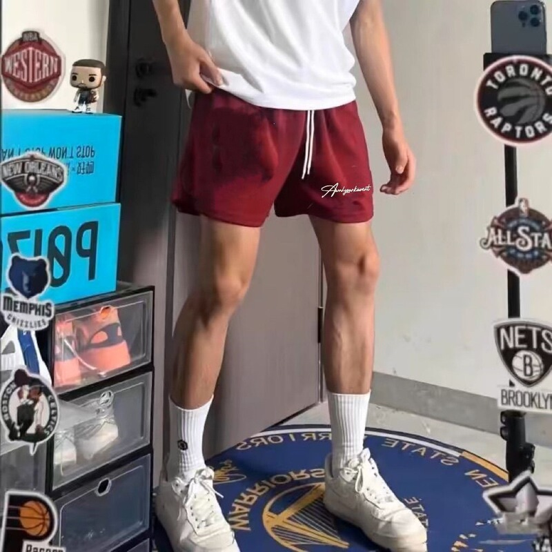 American-style basketball shorts, knee-length, loose-fitting, summer, quick-dry, three-point training sports shorts, four-point mesh shorts for men American-style basketball shorts, knee-length, loose-fitting, summer, quick-dry, three-point training sports shorts, four-point mesh shorts for men