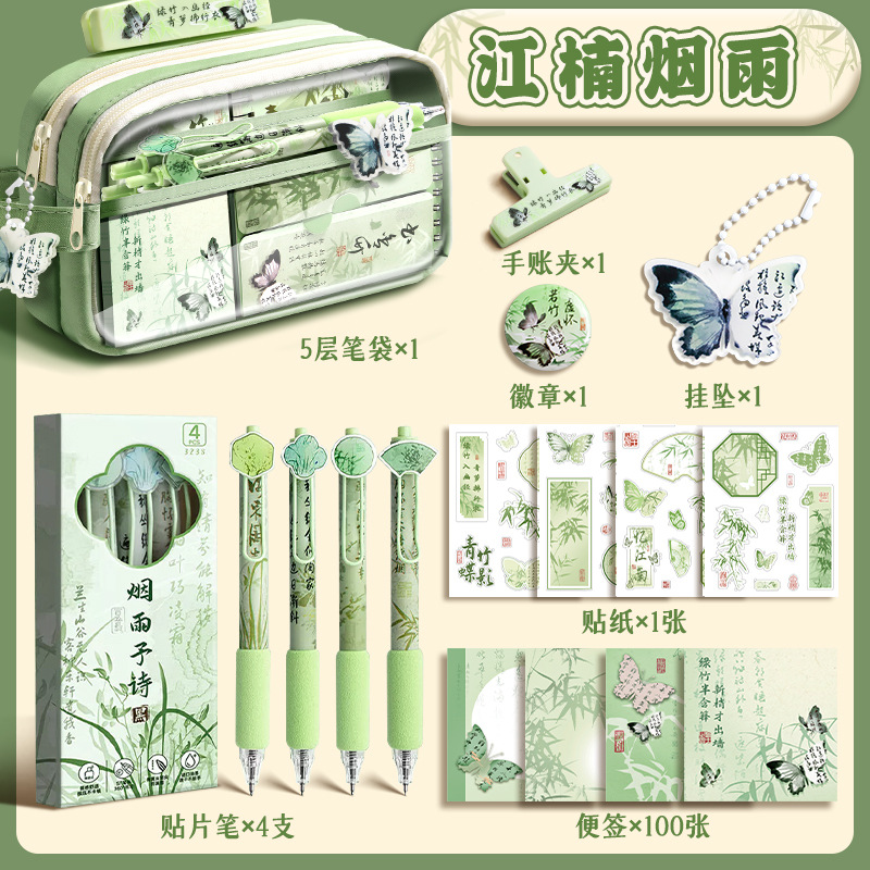 Bolsa de bolígrafo de aire de alta capacidad para niñas caja de papelería antigua 2026 nueva versión de niñas estudiantes de escuela primaria