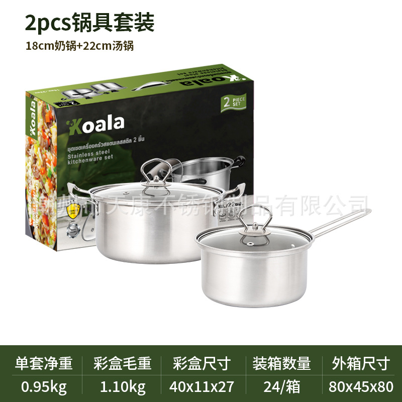Juego de Batería de Cocina de Acero Inoxidable Set de 5 Piezas de Acero Inoxidable 410 Sin Recubrimiento para Hogar, Restaurante y Hotel image 7