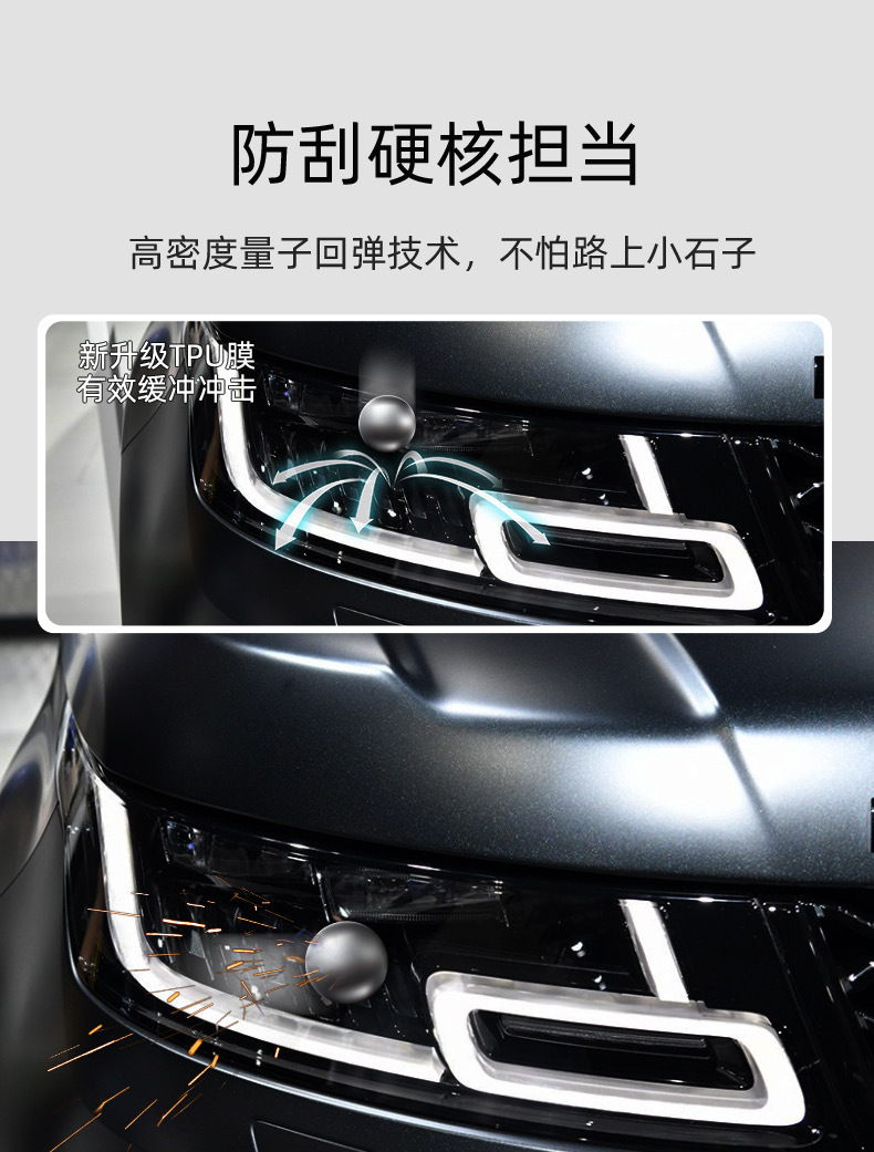 Suitable for Land Rover Blackened Light Film-TPU Headlight Tail Light Color Change Light Control Color Change Film Transparent Black Samurai Film