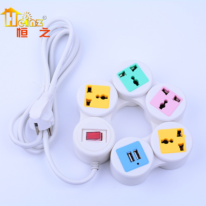 Comercio exterior creativo en el extranjero 180 grados color S5 puede girar aleatoriamente placa de conexión de enchufe USB de carga