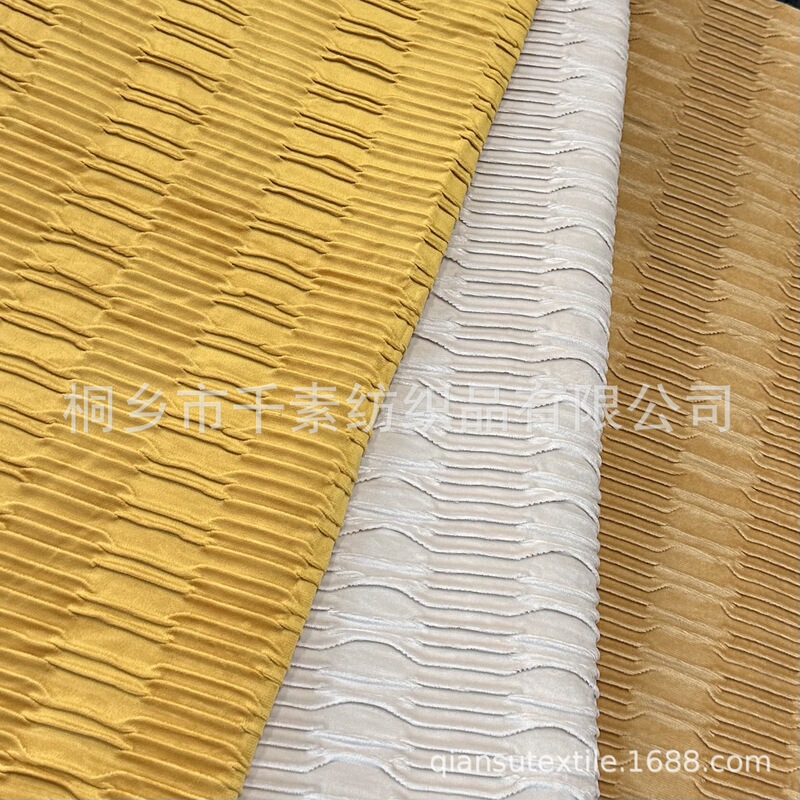 Cross-Border Supply Amazon Aliexpress Pillow Cushion Wrinkled Fabric Pleated Fabric Bedside Soft Bag Table Fabric Processing