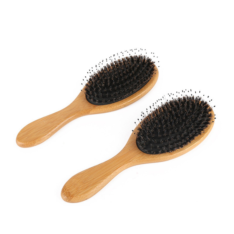竹製豚毛ヘアエアバッグコーム、マッサージヘッドコーム、髪を滑らかにするスタイリングエアクッションコーム、ロングヘアふわふわコーム|undefined