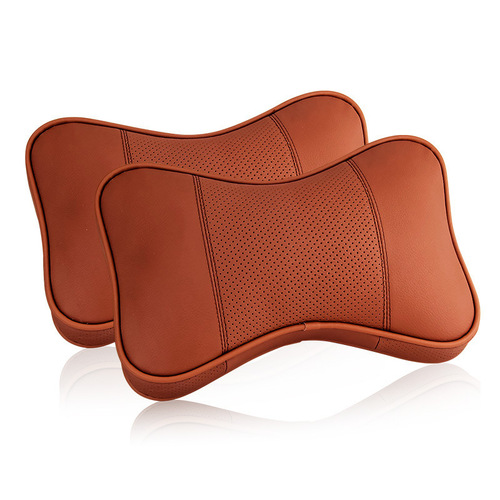 Auto supplies headrest car leather neck protector breathable and comfortable double bone cushion pillow for all seasons factory direct sale