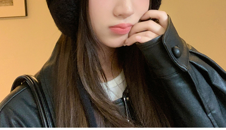 New Retro Fair Isle Style Warm Thickened Fleece-Lined Winter Knitted Hat, Cold-Proof Ear Protection, Tie-Up Wool Hat_voghion.com