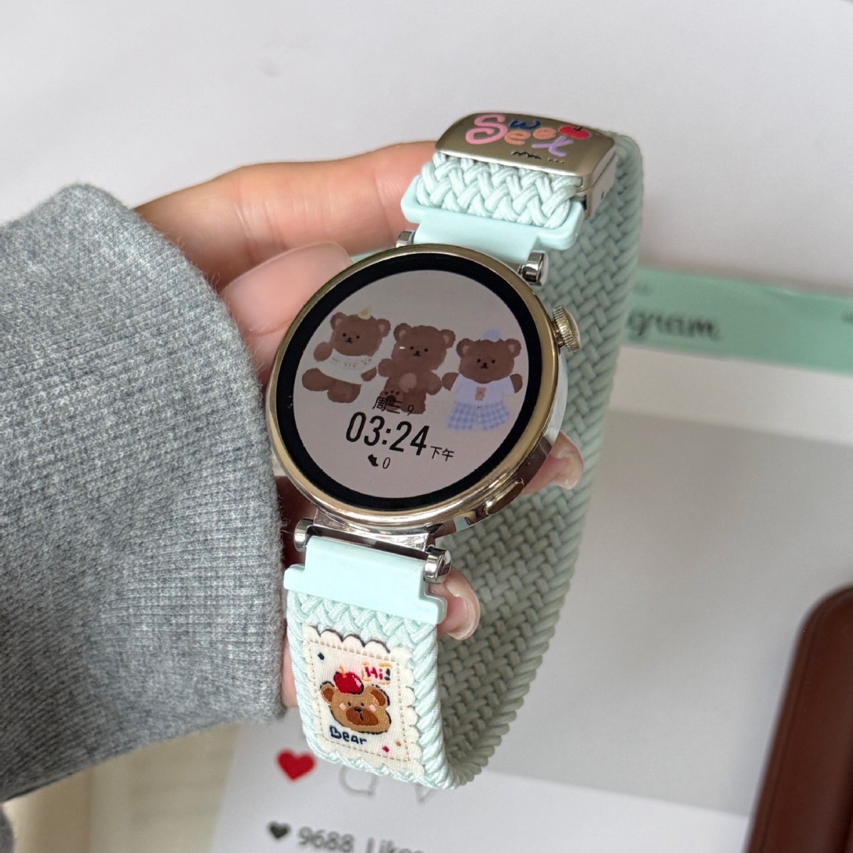 18.20.22mm Winnie the Pooh woven magnetic strap for Huawei watch watch41mm cartoon gt5/4