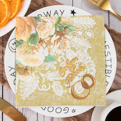 Rose Light Luxury Print Tablecloth Wholesale Cross-border Household Gathering Tableware Decorative Tissue Paper Festival Celebration Scarf Paper