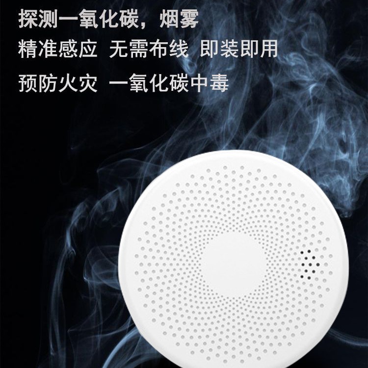Tuya Smart Wifi Smoke & Carbon Monoxide Combination Home Alarm Fire Detector Cross-Border E-Commerce