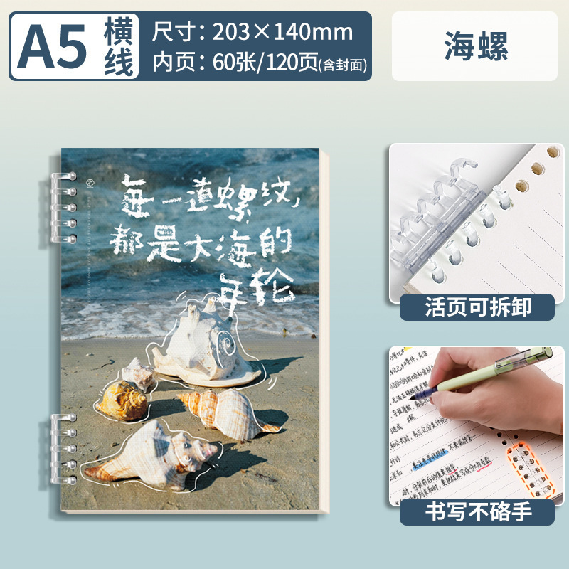 手に優しいインスピレーションレーベルノート全シリーズ、B5レーベルノート、取り外し可能なa5高価値ギフト|undefined