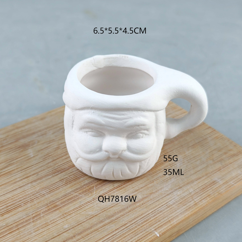 Taza para colorear con pincel de cerámica cuidadosamente seleccionada, pintura navideña, taza de agua para graffiti, taza educativa de porcelana de temperatura media para pintura DIY