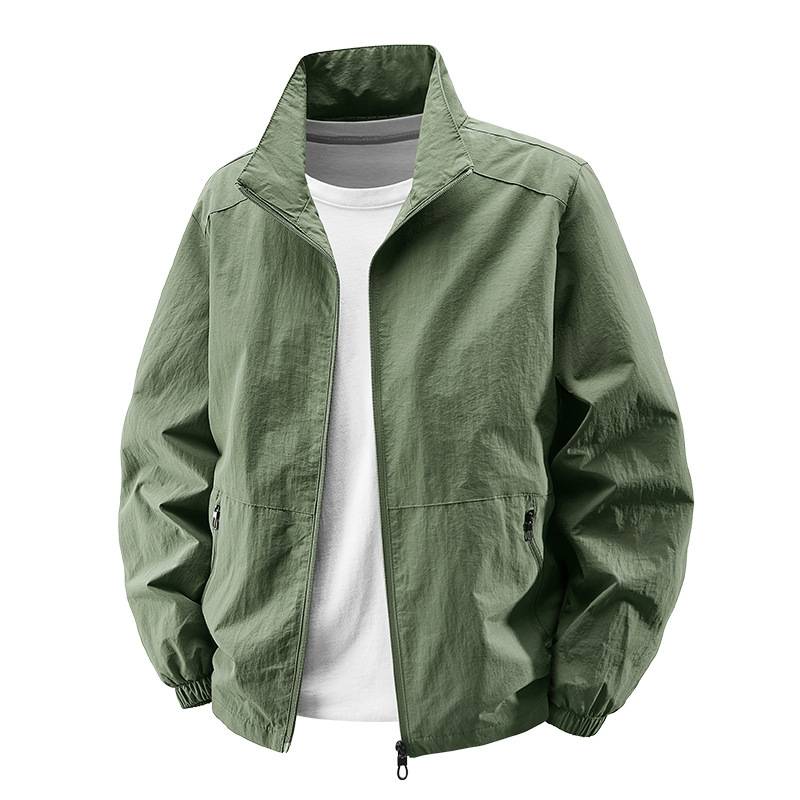 Versatile Jacket Men's Spring and Autumn 2025 New Stand Collar Coat for Young and Middle-Aged Men Loose Top