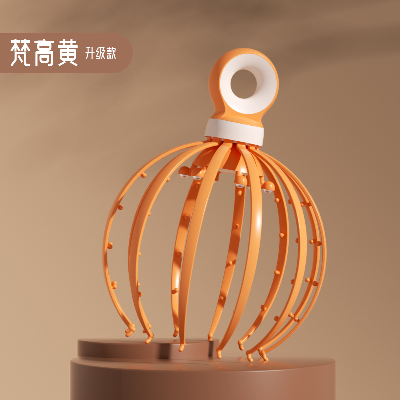 Masaje de cabeza personalizado nueve garras cuero cabelludo meridianos relajación cinc garras peine de bola magnética crimping reducción de presión terapia de cabeza agarrador de cabeza