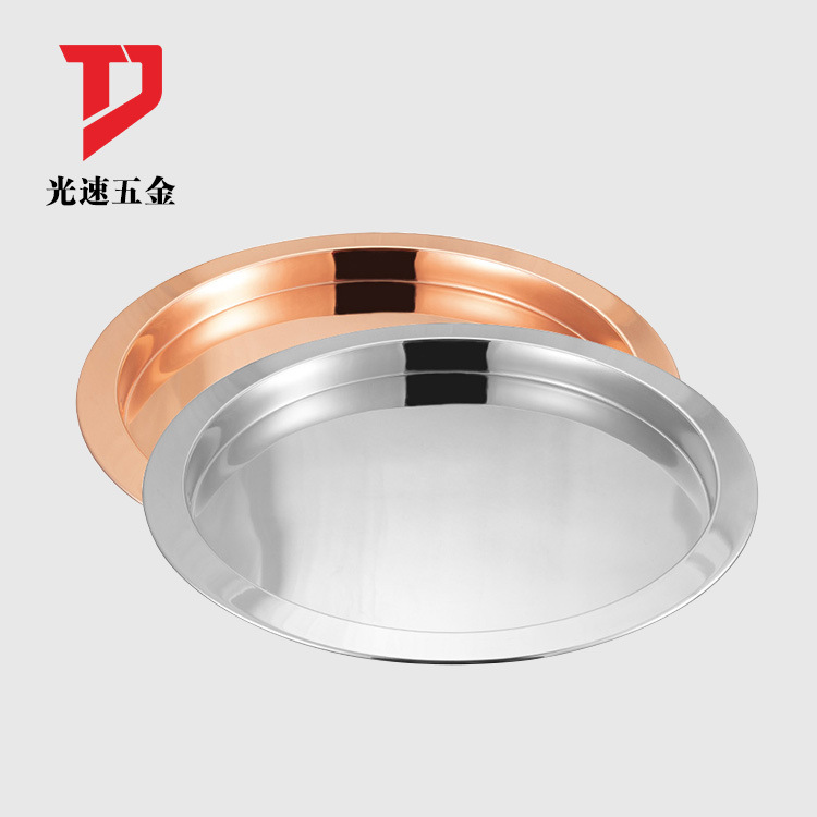 Bandeja de acero inoxidable Hotel Bar Cafe bandeja redonda cafetería del hotel bandeja de frutas