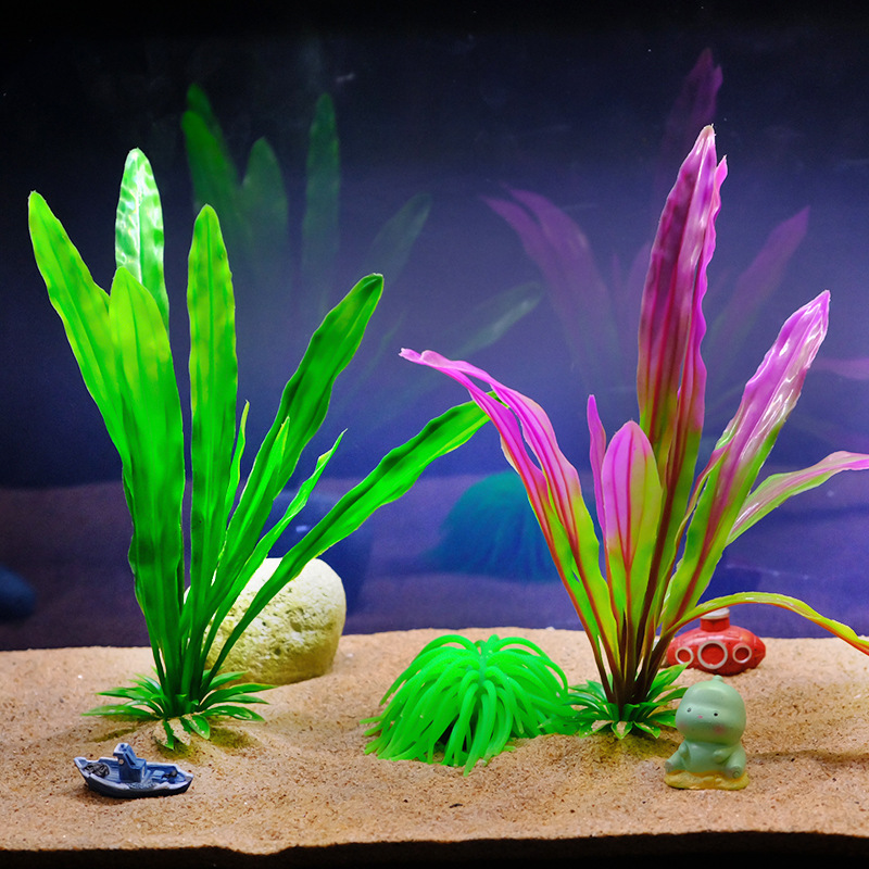 Venta caliente simulación nueve coronas hierba planta de plástico venta directa de fábrica flor decorativa acuario de peces paisajismo suministros de flores falsas agua de simulación