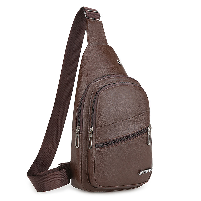 Bolsa de pecho para hombres PU casuales monocolor mochila de hombro en diagonal nuevo tipo de mochila de cintura de moda nuevo mochila al por mayor