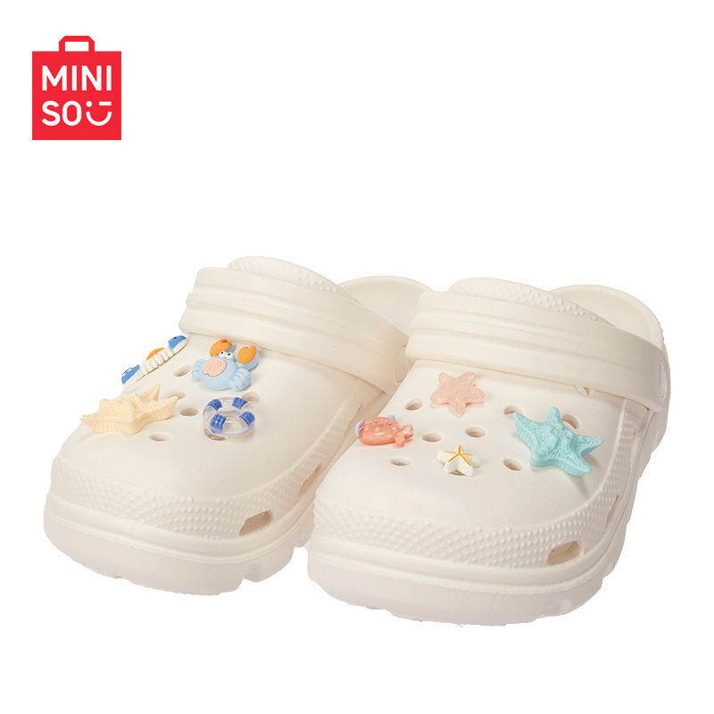 MINISO名創優品の有名な高品質の穴あきスリッパ、厚底カジュアル、かわいい、通気性のあるスリッパ、ビーチシューズ、消臭アウターウェア、アウトドア|undefined