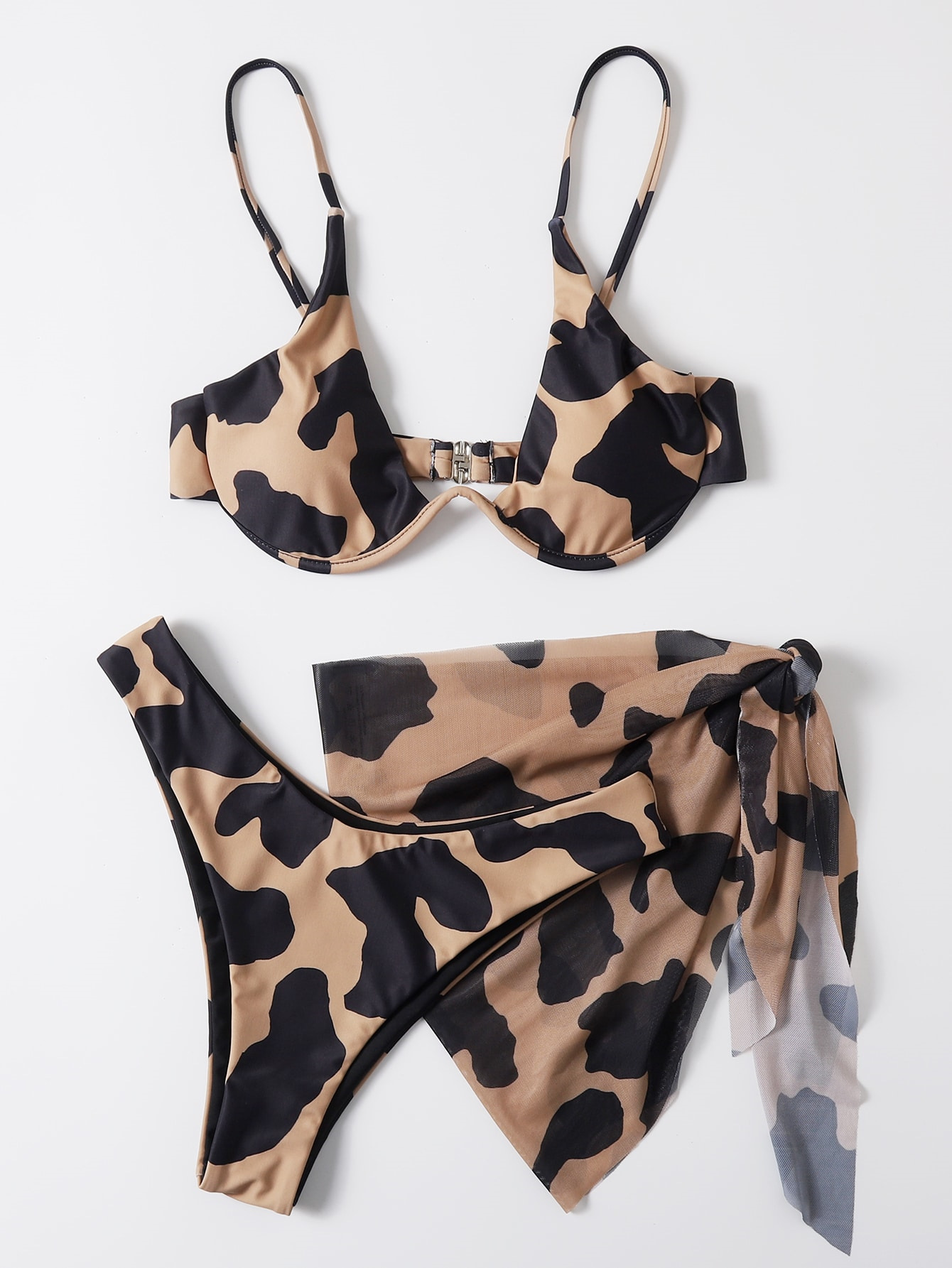 108g Weight Comfort Feel Of Sensation Low Waist Panties Waist Women's Leopard 2 Pieces Set Bikinis Swimwear
