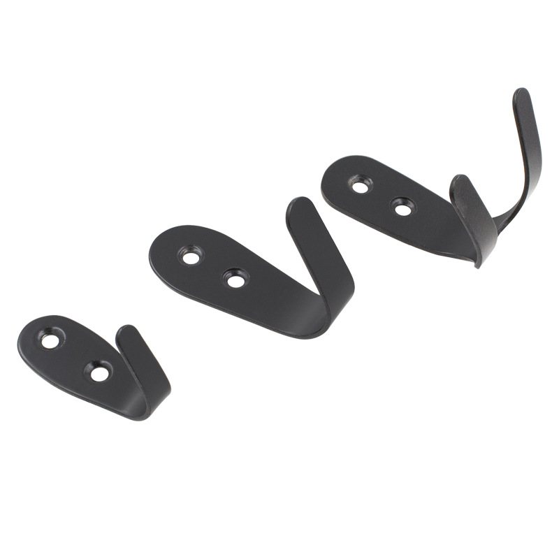 Suministro de fábrica gancho de la capa de acero inoxidable gancho simple gancho de la capa de metal negro sólido engrosado gancho clave