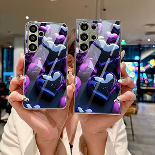 适用三星s25ultra手机壳新款s24+保护套电镀玻璃壳镜头全包s23pro