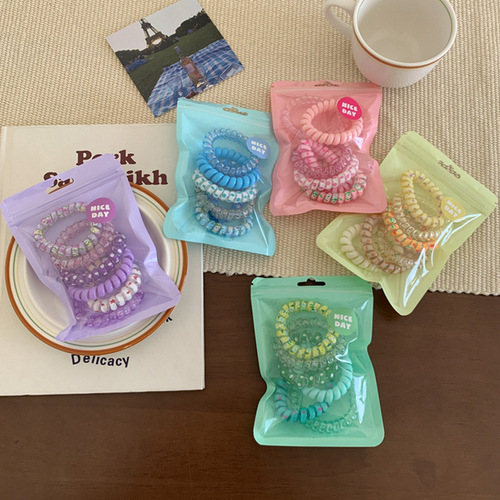 Candy collection!  Sweet girl gradient color phone ring hair rope headband seamless hair tie hair ring does not hurt hair accessories