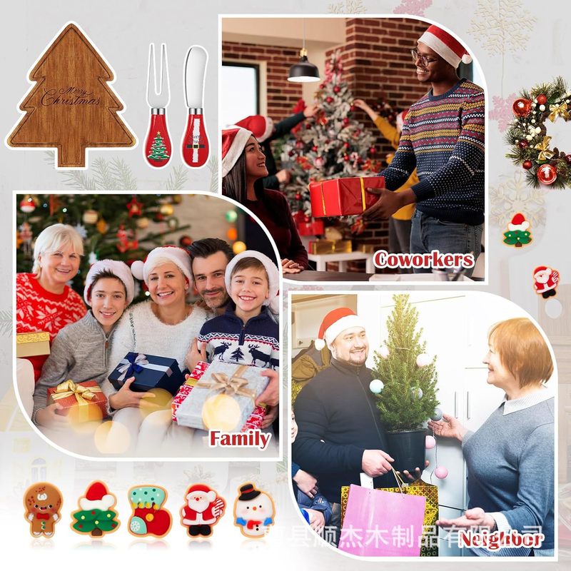 クリスマストレイホームチーズチーズまな板クリスマスツリー装飾雰囲気ディナープレート木製デザートディッシュプレート|undefined