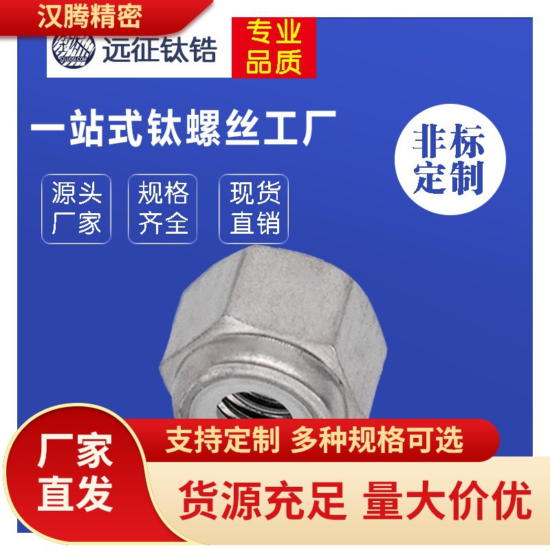 钛合金纯钛TA2金属锁紧螺母\自锁螺帽\尼帽\尼龙\防松\防脱M3\M6