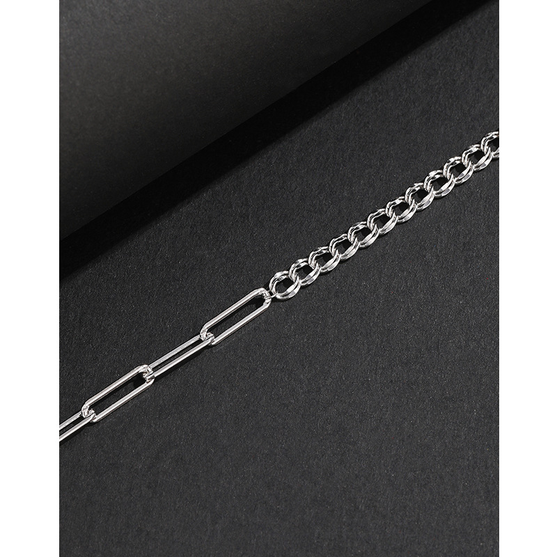 S925 plata esterlina costura hebilla pulsera femenina ins personalidad nicho moda nueva chica de alto grado pulsera de lujo ligero