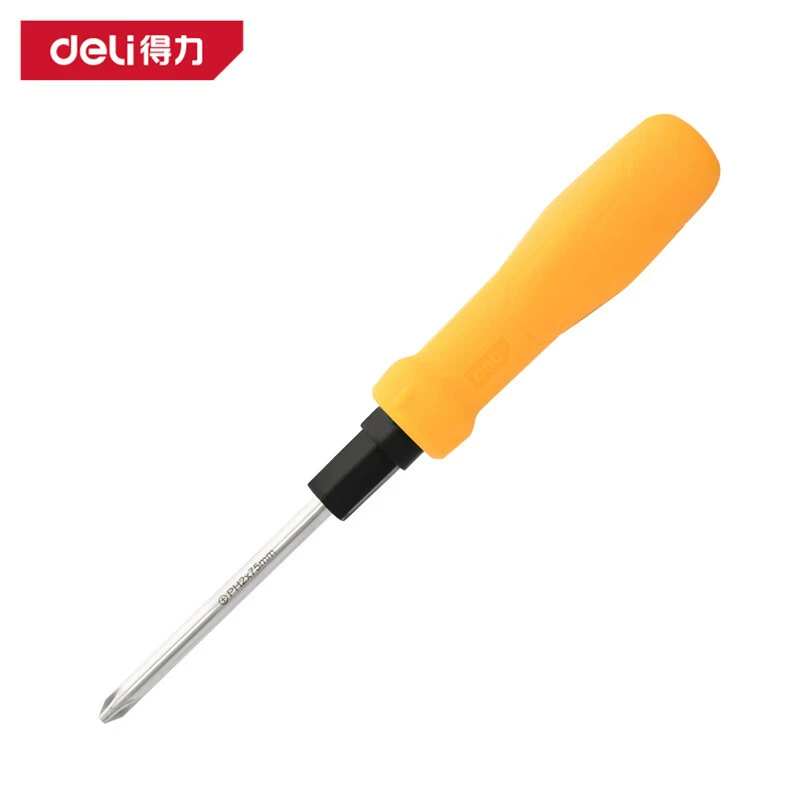 Deli Deli DL626002 двухцелевой отвёртка 6/PH2x75мм хром ванадий сталь (желтая) (ручка)
