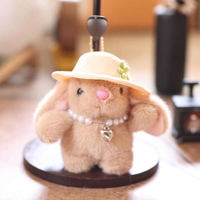 インターネット有名人かわいいかわいい帽子バニーペンダントぬいぐるみ人形バッグペンダントキーホルダー布人形人形|undefined