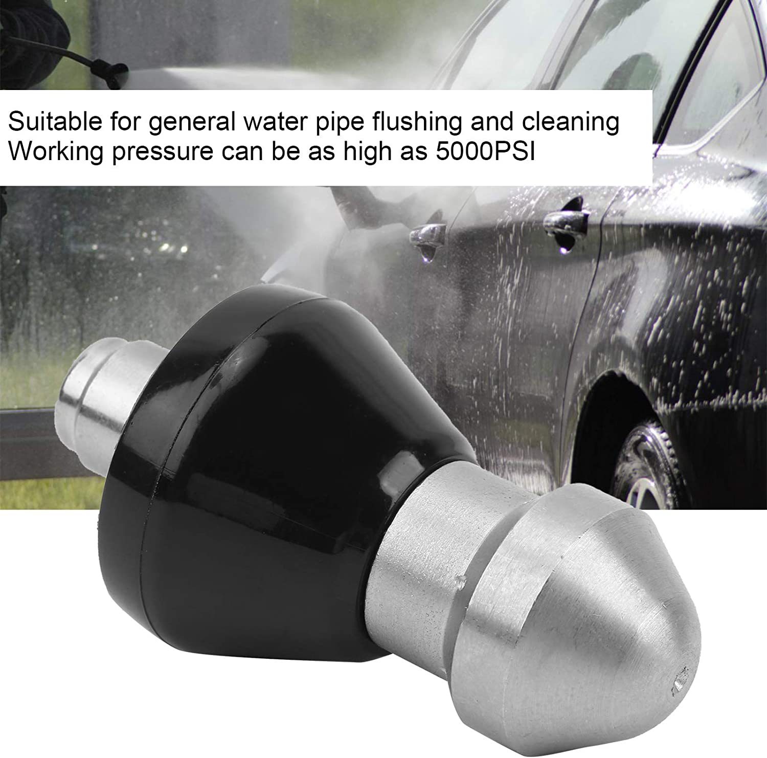 跨境管道疏通清洗机下水道喷头喷嘴1/4 英寸清洁喷水器配件