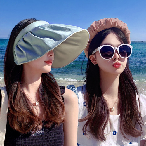 Sun protection hat for women, summer UV protection shell sun hat, open-top sun hat, large brim, summer, children foldable