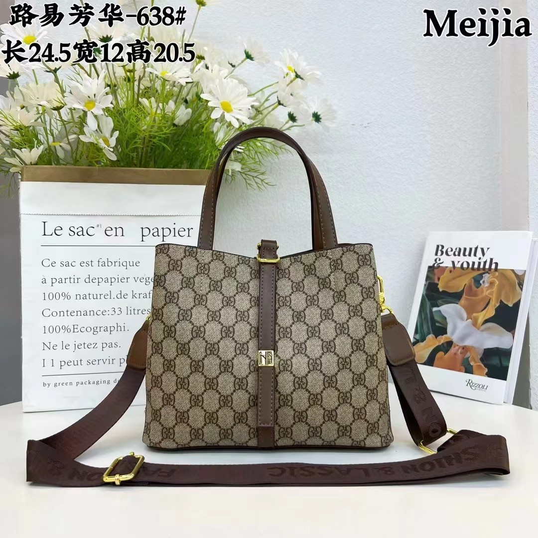 (2개) LOUIE FANGHUA BAG 여성의 2024 새로운 크로스 바디 가방 인기있는 가을과 겨울 빛 고급 오래 된 꽃 가방 대용량 통근 어깨 가방