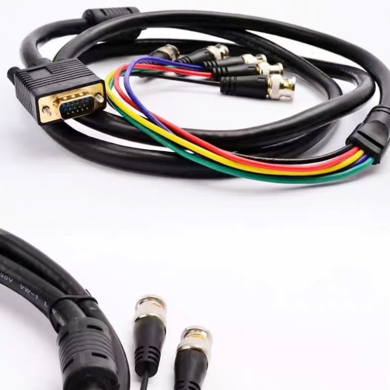 VGA к 5BNC инженерная линия для большого экрана видеонаблюдения проекций VRGBHV цветовая разница компонент конверсионная линия никелированная головка
