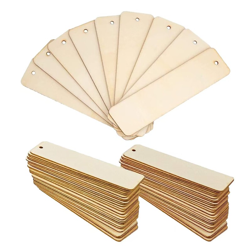 Wooden DIY Blank Signage Kidsren's Painted Creative Engraving Bookmark Wishing Sign Wooden Crafts Hanging Sign