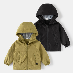 Boys' Baby Coat Boys' Children's Wear 2025 Spring and Autumn Jacket Large Children's Solid Color Jacket Baby Jacket