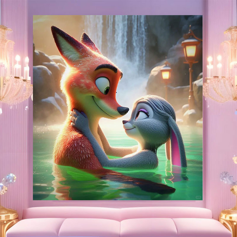 20 * 20 Crazy Zoo City pintura digital a mano diy dibujos animados pintura a mano Judith Decoration