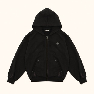 SMFK Spring New Cross Flower Classic Zip Hoodie
