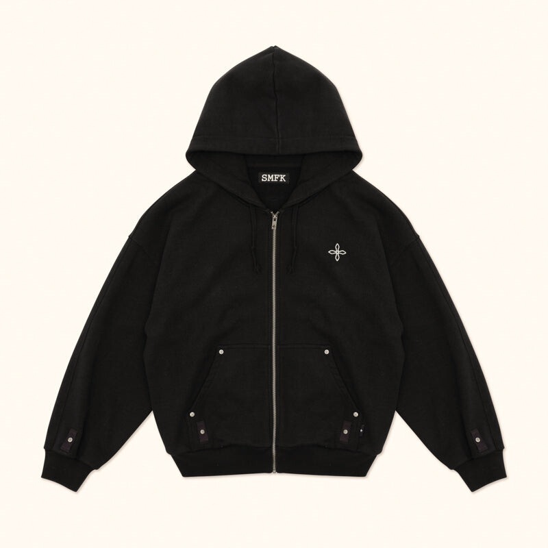 SMFK Spring New Cross Flower Classic Zip Hoodie SMFK Spring New Cross Flower Classic Zip Hoodie