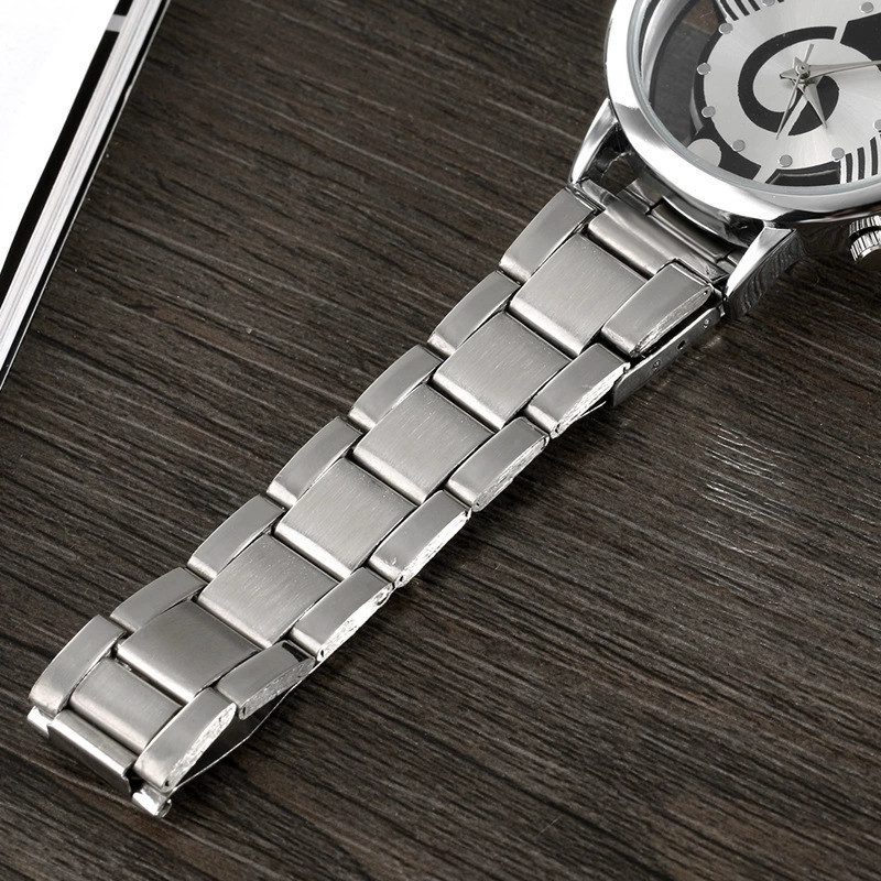 Steel Strap Watch Korean Fashion Hollow Music Symbol Net Strap Watch Men's Women's Note Quartz Watch_voghion.com
