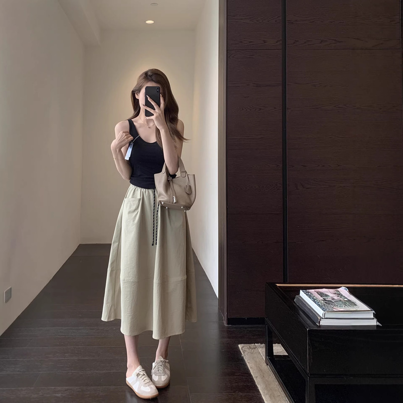 Spring Is Not Late ◆ Three-Dimensional Tailoring High-Waisted Slimming Workwear Umbrella Skirt Mid-Length Skirt for Women Spring and Summer 2026 New Style Spring Is Not Late ◆ Three-Dimensional Tailoring High-Waisted Slimming Workwear Umbrella Skirt Mid-Length Skirt for Women Spring and Summer 2026 New Style