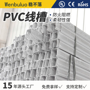 Manufacturer Customized Wire Duct Pvc Plastic Flame-Retardant Insulated Gray Distribution Cabinet Control Box Industrial Cable Management Duct Wiring Duct