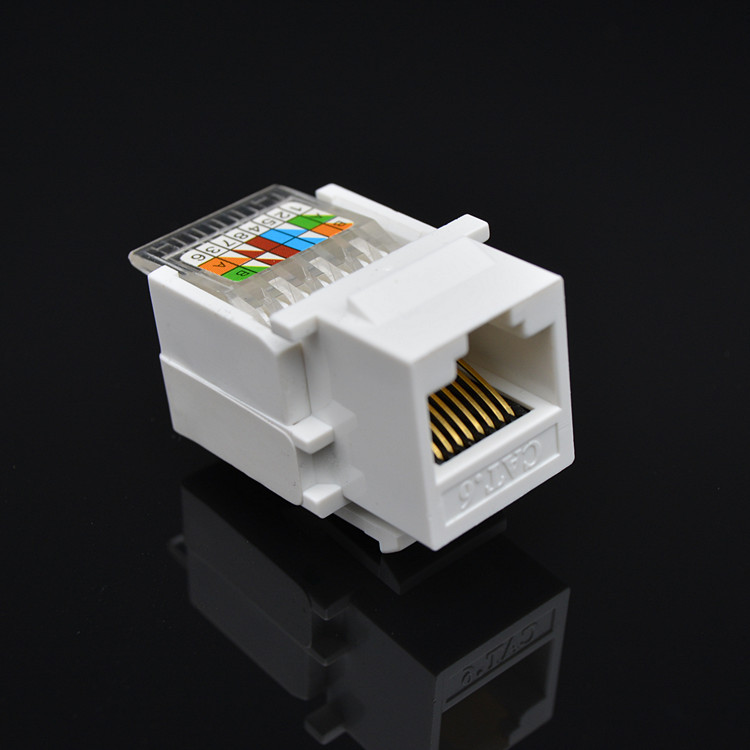 免打线千兆六类网络模块 AMP型cat6电脑网口信息插座RJ45网线模块