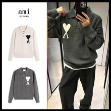 AMI��֯��polo��25ss�����Ứ������Ŀ�����Ŵ������Ůë��