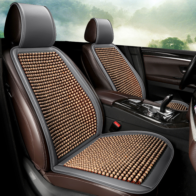 2024新款汽车坐垫夏季前排主驾夏天透气四季通用木珠汽车坐垫靠垫