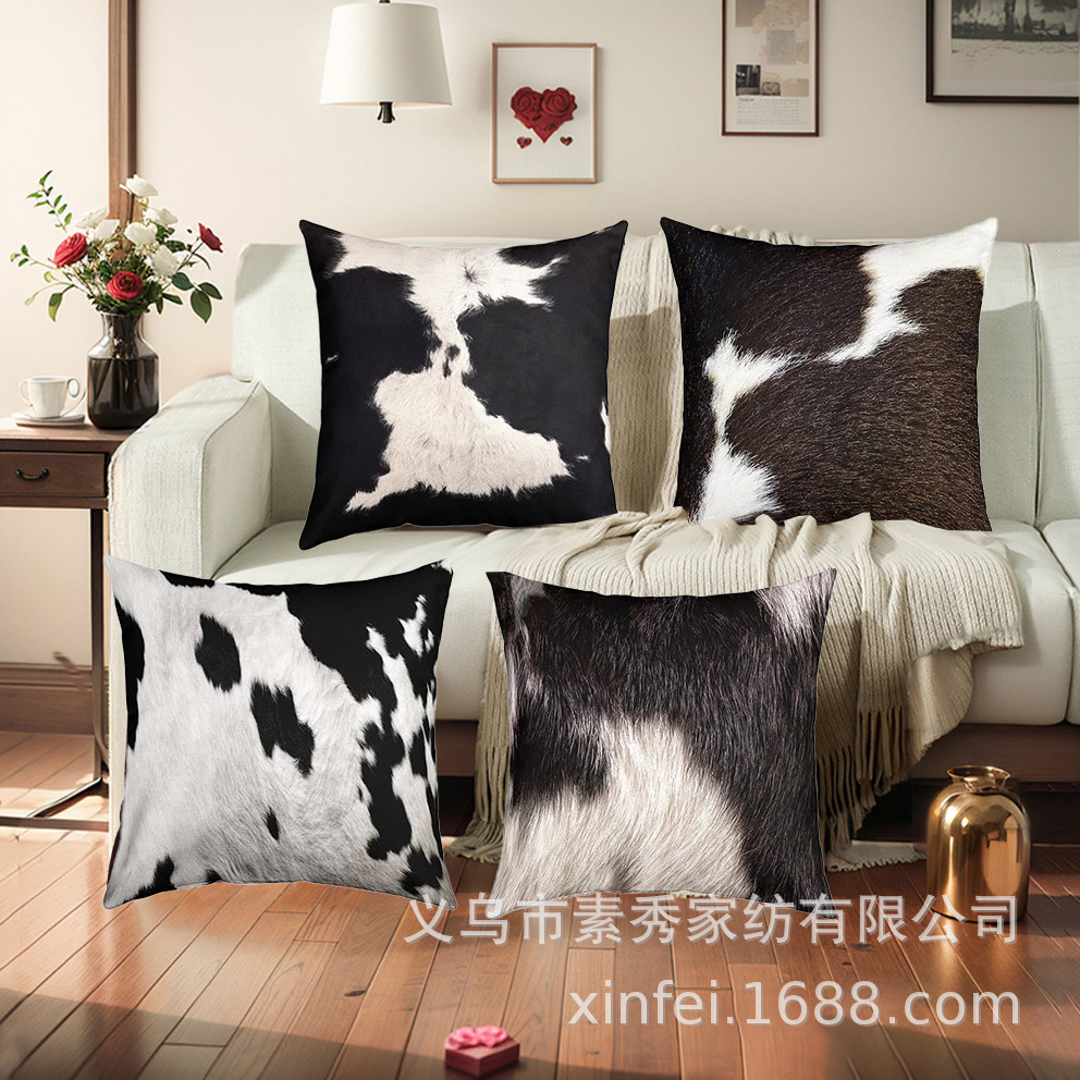Transfronterizo amazónico Xiyin yak highland ganado animal sofá sala de estar respaldo decoración almohada abraza almohada cubierta de cojín image 4
