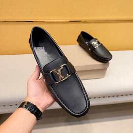 2025新款男士乐福豆豆鞋休闲英伦男款潮流百搭皮面透气防滑小皮鞋