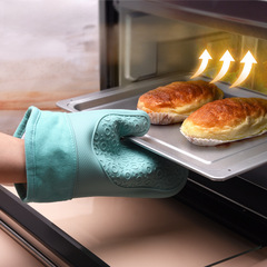 Cross-border brand Nordic-style padded thermal gloves, heat-resistant silicone gloves for home baking tools
