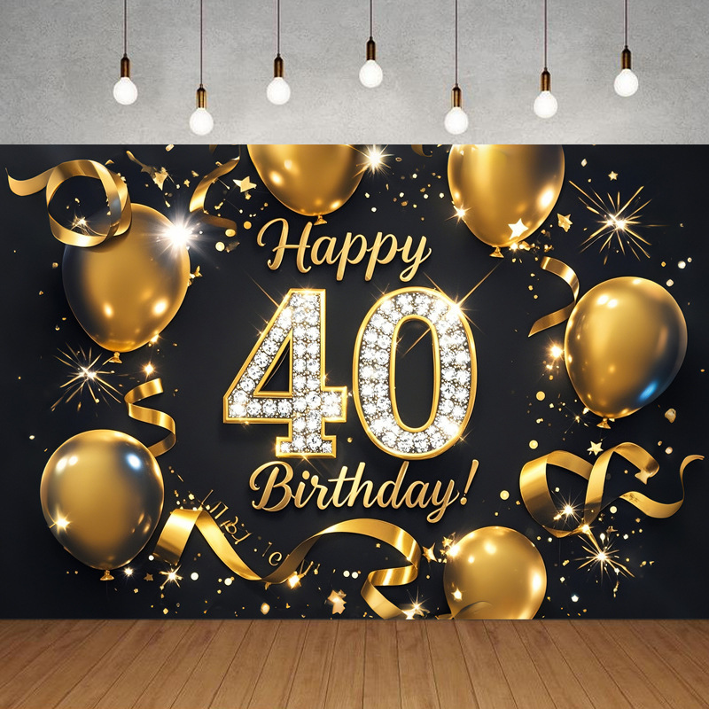 Nueva tela de fondo de feliz cumpleaños transfronteriza, carnaval de fiesta, serie principal de decoración de escenas, banner de cumpleaños