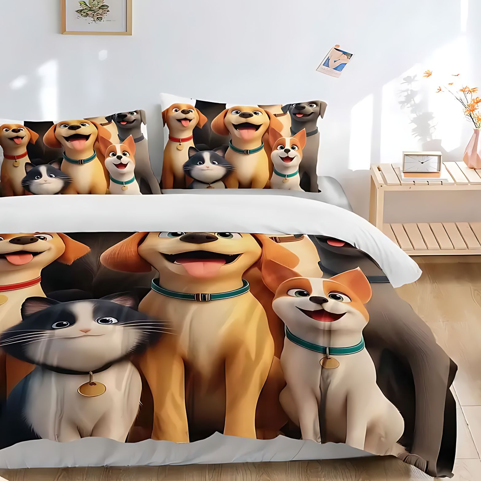 TEMU / JIT adorable colcha de cama para mascotas set de impresión digital HD fuente de fabricación puede ser fijado